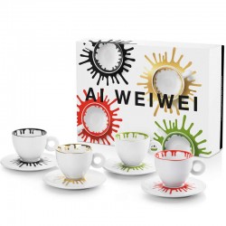 Set illy Ai Weiwei kit 4 cesti cappuccino si 4 farfurii
