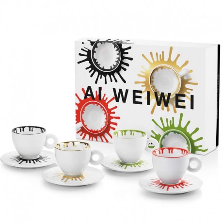 Set illy Ai Weiwei kit 4 cesti cappuccino si 4 farfurii