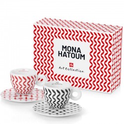 Set illy Mona Hatoum kit 2 cesti cappuccino si 2 farfurii